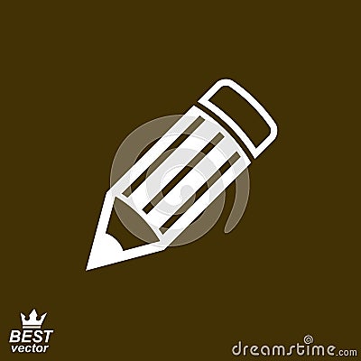 Geometry idea vector icon â€“ detailed brown edit pencil. Graphic realistic engineering tool, technical symbol. Web design Vector Illustration